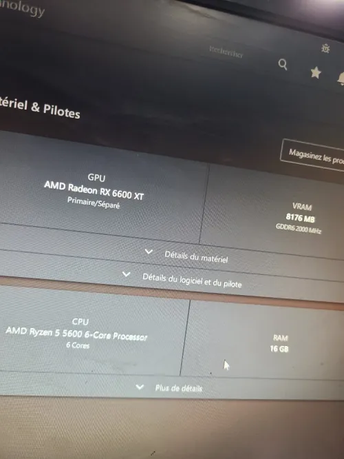 PC gamer rx 6600 xt