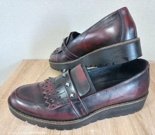 Mocassins vintage en cuir Marron Pointure 38 Fabriqué en Italie Bon état. Occasion ...