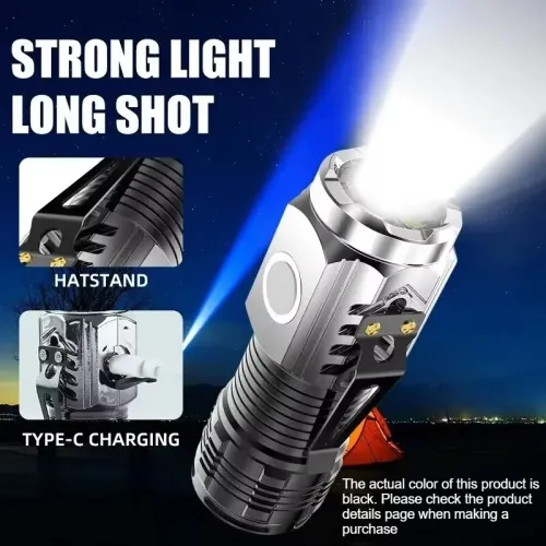 Three-Eyed Monster Mini Flash Super Power Flashlight Rechargeable Portable