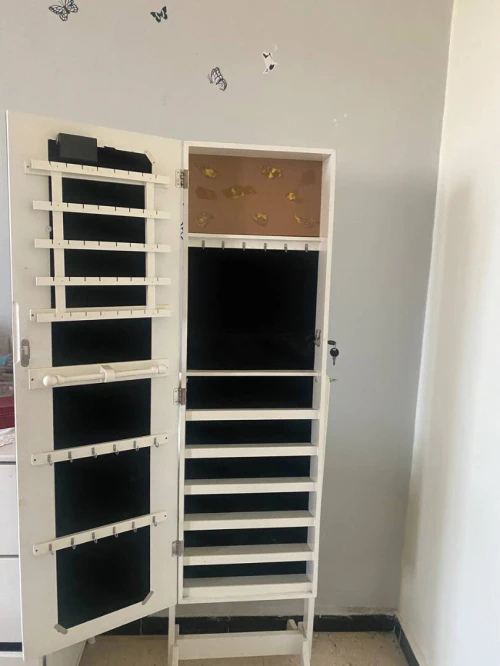 Miroir porte-bijoux blanc