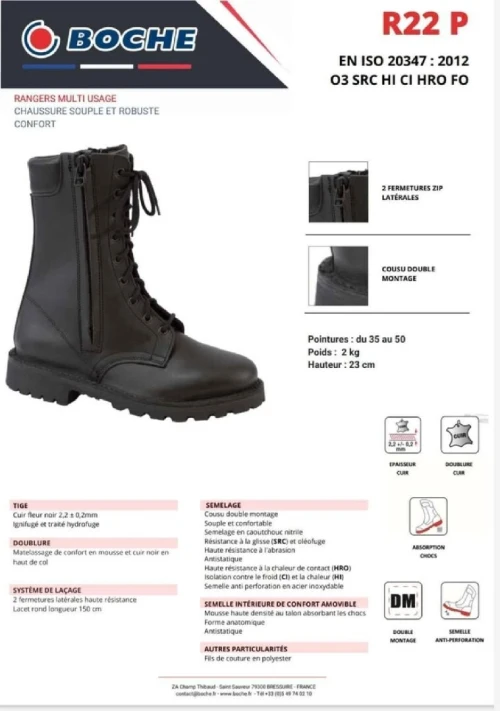 Rangers Cuir souple et robuste confort