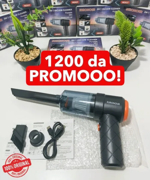 Mini Aspirateur Portable EURONOR (M2037) Sans Fil - 2 En 1 pour Voiture/Maison