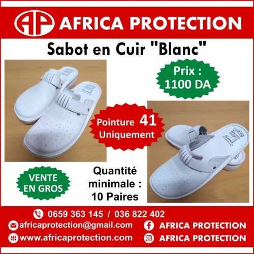 Sabot en cuir blanc