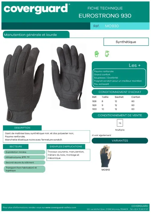 Gants de protection haute performance