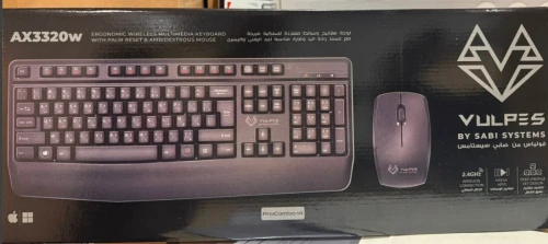 COMBO CLAVIER-SOURIS SANS FIL 2.4Ghz AX3320W VULPES -CONFORT DESING