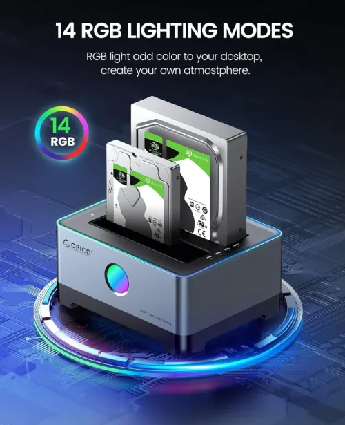 ORICO USB C RGB Stations d accueil pour Disque Dur , Clonage HDD SSD 3.5 2.5 Docking Station