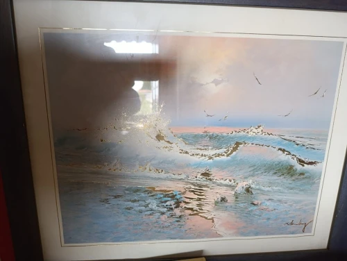 Lot Déco : Grand Miroir Carré & Tableaux Variés  مرآة مربعة كبيرة ومجموعة لوحات فنية متنوعة occasion