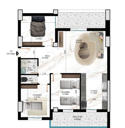 Vente Appartement F4 Alger Ain benian