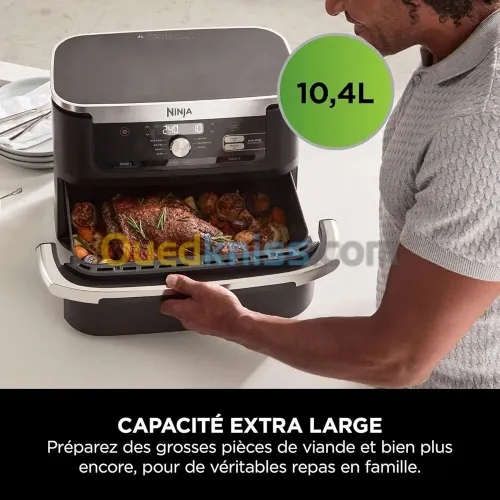 NINJA Foodi FlexDrawer Air Fryer, Dual Zone Avec  Tiroir de 10.4 L,7-en-1,Sans Huilee