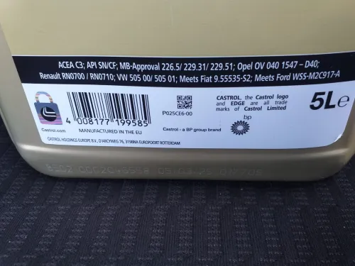 Castrol 5w40 edge 