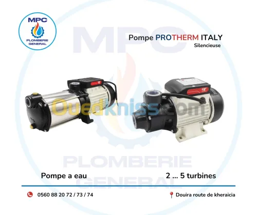 pompes à eau PROTHERM PLUS LEO ET CAPERI PEDROL VEZZOLI GROND FAR ESPA POMPE A3 PLUS
