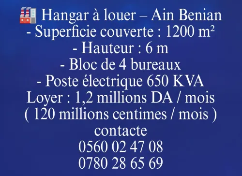 Location Hangar - Usine Alger Ain benian