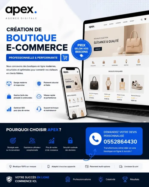 Création Boutique E-Commerce Professionnelle