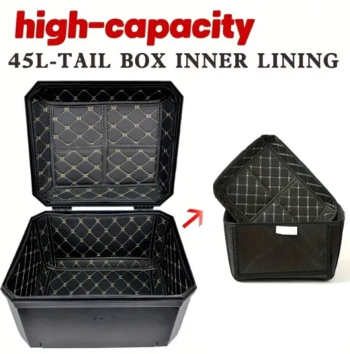 Liner 45L Cuir PU Premium pour Top Case Moto , Protection Intérieure Luxe