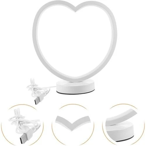 Lampe Veilleuse pour Chevet & Bureau Décorative avec Télécommande Forme Cœur