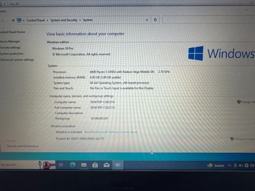 Dell Vostro 3000 Amd Ryzen5