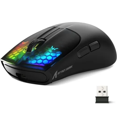 Attack Shark X5 Black High Performance Gaming Mouse wired + 2.4G Connections