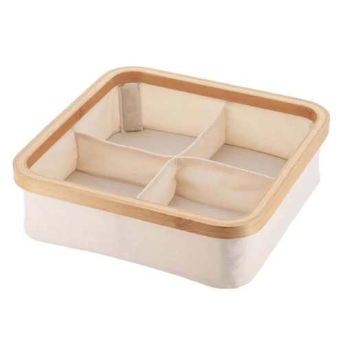 Panier de rangement pour salle de bain en feutre tissé 4 compartiments سلة تنظيم الأغراض في الحمام