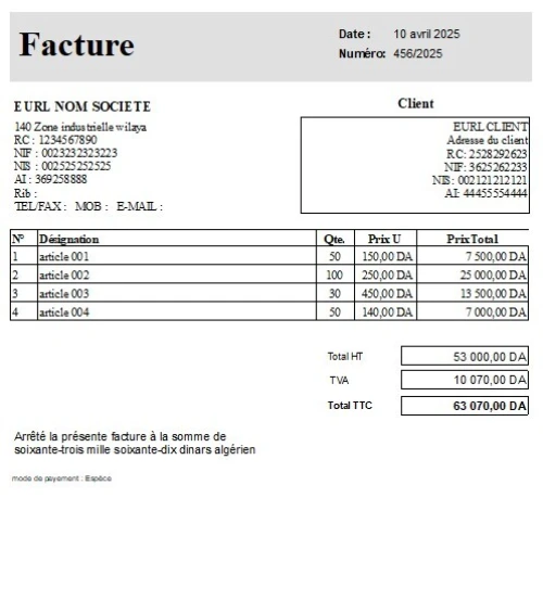 logiciel de facturation