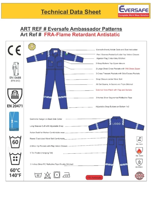 Combinaison Eversafe 100% coton et combinaison Eversafe FR antistatique