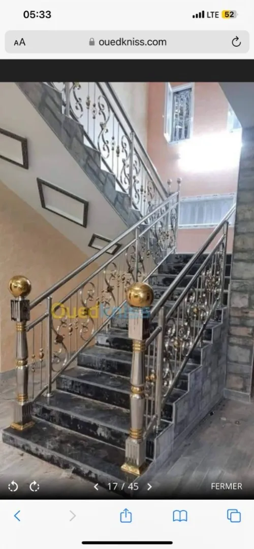 Rompe d'escaliers et garde corps en inox et en verre trempé 