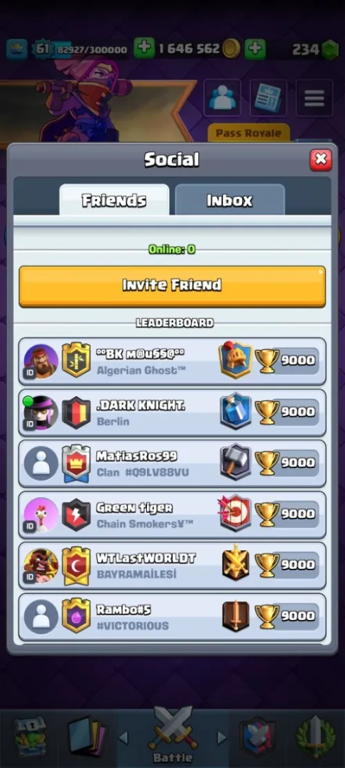 Compte Clash Royale