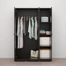 ARMOIRE NOIR 03 PORTES EN BOIS
