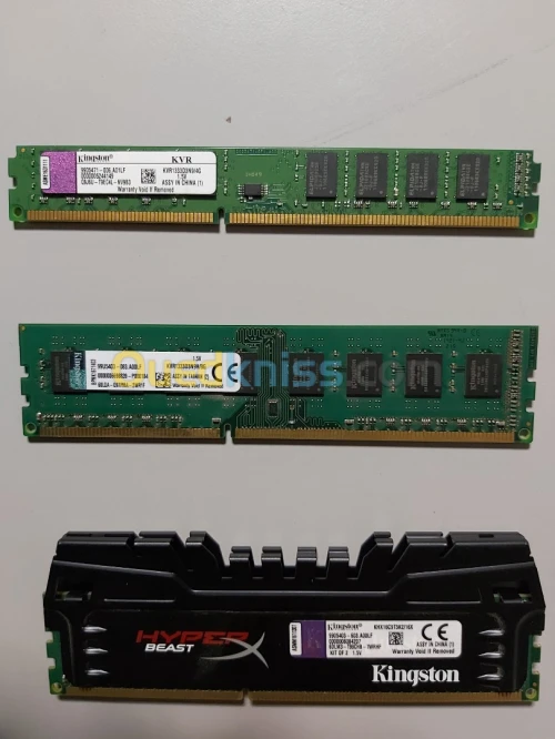 Mémoire RAM d'occasion pour PC ou laptop DDR2/DDR3 1Go, 2Go, 4Go et 8Go