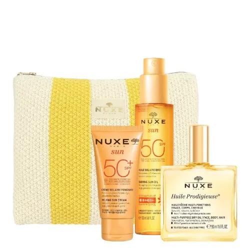Trousse Nuxe Été, SPF50  Huile Prodigieuse, Huile Solaire, Original France
