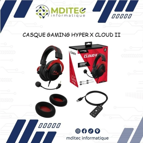 CASQUE GAMING HYPER X CLOUD II PC PS4 PS5