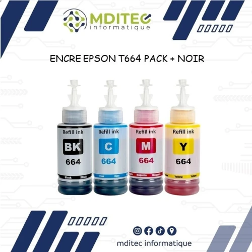 ENCRE EPSON T664 PACK + NOIR