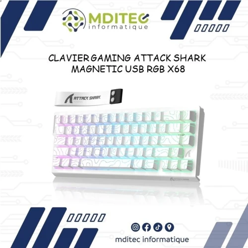 CLAVIER GAMING ATTACK SHARK MAGNETIC USB RGB X68