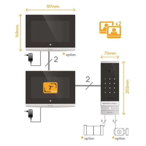 Visiophone EXTEL code connect