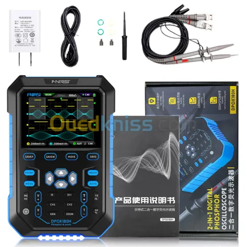 Oscilloscope numérique à phosphore FNIRSI DPOX180H 2 canaux 180 MHz 2EN1