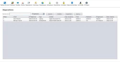 Logiciel De Gestion Des Réparations - برنامج تسيير محلات الصيانة