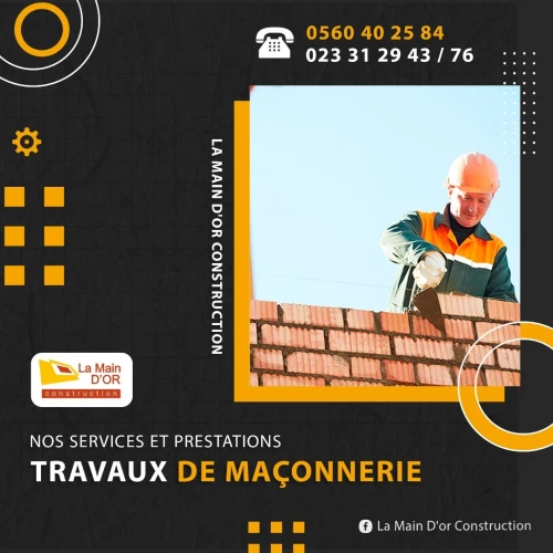  Travaux de : maçonnerie , d’assainissement , d’étanchéité , installation Gaz ..