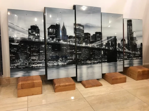 لوحة زخرفية عصرية من الزجاج مدن العالم Cadre Décoratif Moderne En Verre 5 Pies .