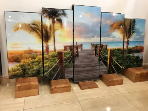 لوحة زخرفية عصرية من الزجاج مناظر طبيعية Cadre Décoratif Moderne En Verre 5 Pies Tableau la natur