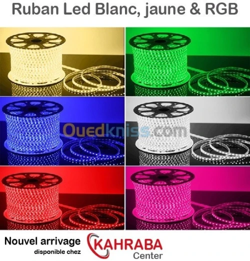 Disponible ruban led jaune blanc et RGB