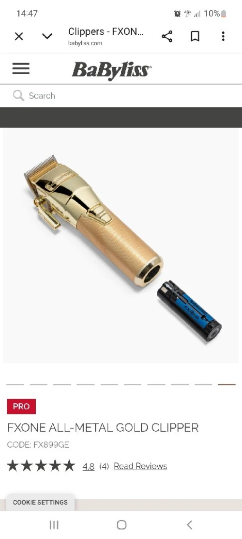 Tondeuse babyliss pro fxone clipper gold