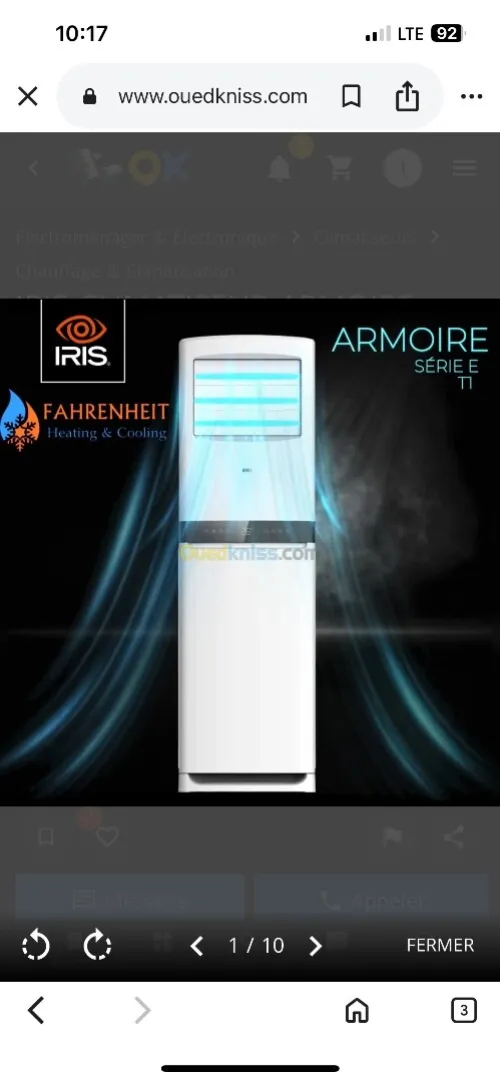 Armoire iris 480 btu / 600 btu temchi avec 380 v 