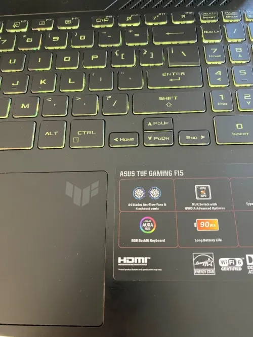 ASUSU TUF F15 i7-13620H RTX 4070 8GDDR6 16G DDR5 1T SSD NVME 15.6 POUCES FHD 144HZ