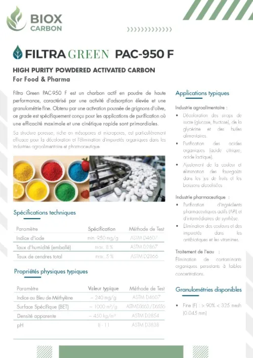 Charbon Actif Poudre (PAC-950) - USINE - Agro & Pharma
