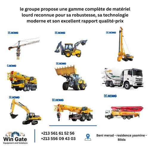 XCMG Pelle . Pompe a béton . Grue mobile 2026