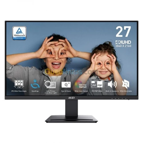 ECRAN MSI PRO MP273U - 27 LED - 4K UHD - DALL IPS - 1MS -HDMI - ADAPTIVE-SYNC - HAUT-PARLEURS -NOIR