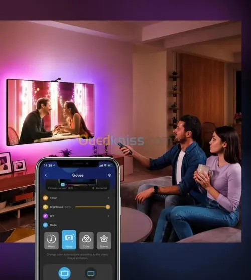 GOVEE DREAMVIEW T1 TV BACKLIGHT - 75-85 INCH - H6199 - TV -COLOR-MATCH -CONTRÔLE VOCAL - MUSIC 
