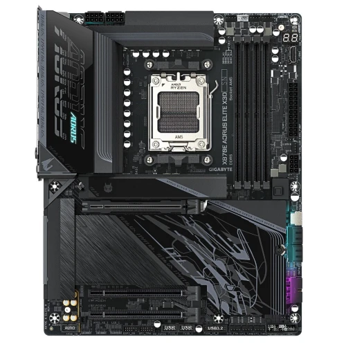 GIGABYTE X870E AORUS ELITE X3D - CARTE MÈRE ATX - SOCKET AM5 - 4 x DDR5 - 1 x PCIe 5.0 X16 - 4 x M.2 NVMe - WIFI 7 - BT 5.4 - LAN 5GBE - BLACK