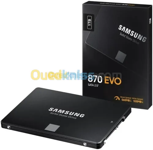 SAMSUNG 870 EVO 1TB - 2,5 POUCES, SATA 6G - VITESSES JUSQU'À 560 MOS - BLACK 