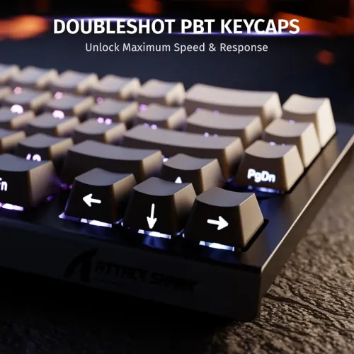 ATTACK SHARK X68 HE - CLAVIER GAMING 60% - MAGNETIC SWITCH - HALL EFFECT - RGB - USB - CONTOUR LINE - 8KHZ RAPID TRIGGER - 0.01MM - MOONLIGHT