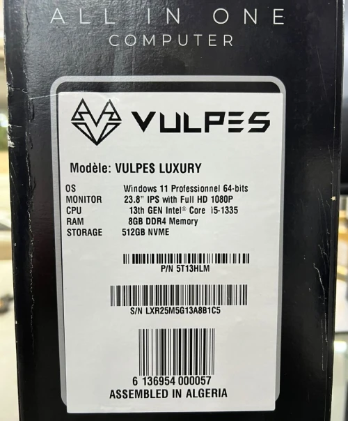 VULPES LUXURY ALL IN ONE - INTEL CORE I5-1335 - 8GB - 512GB NVMe - 24" FHD 1080 - WIN 11 - SILVER
